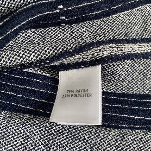 St John Geometric Ottoman Gray Stripe Knit Dress - Picture 13 of 14